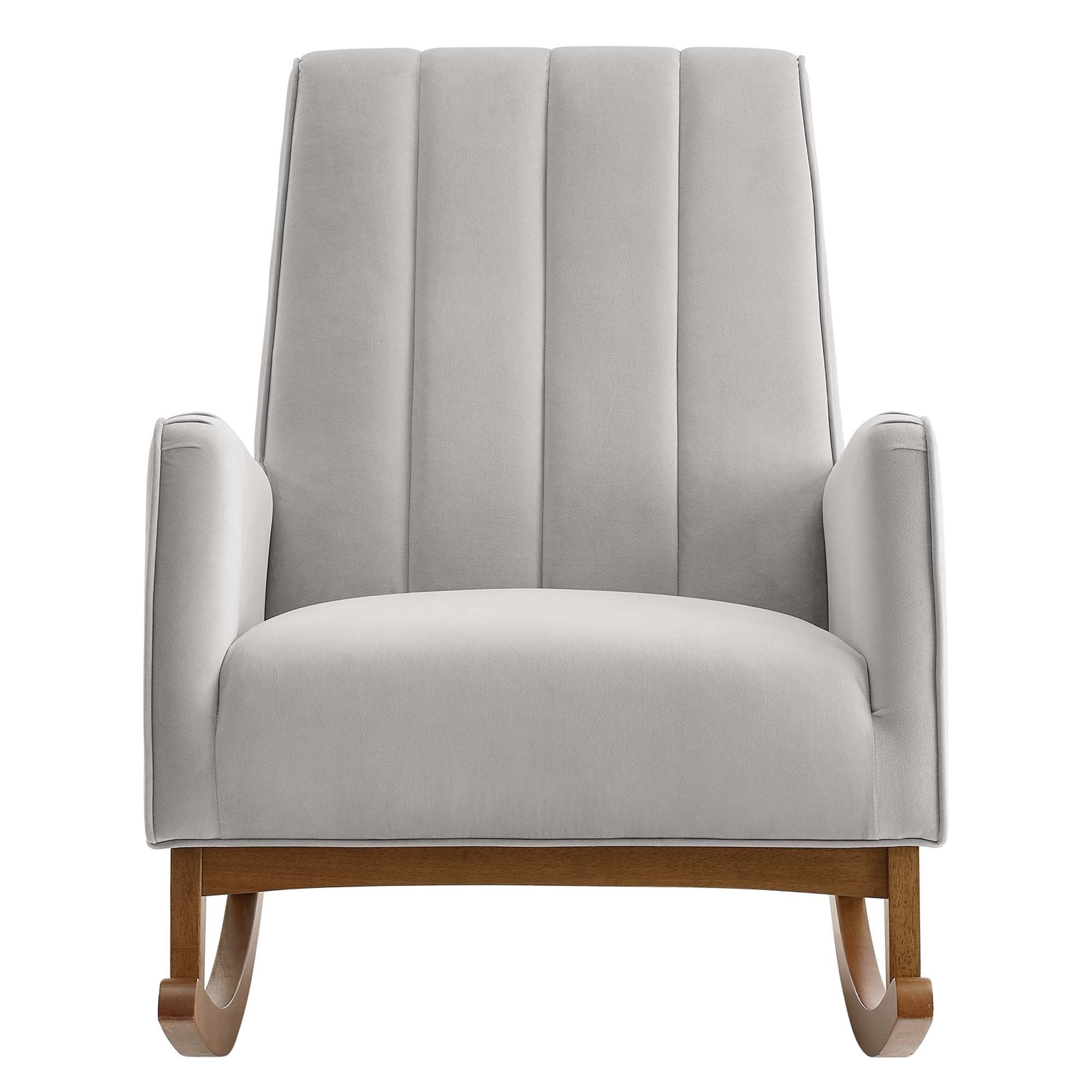 Shade Velvet Rocking Armchair - Light Gray Denmark Home