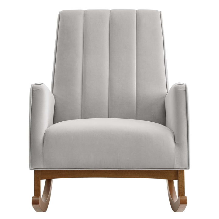 Shade Velvet Rocking Armchair - Light Gray Denmark Home