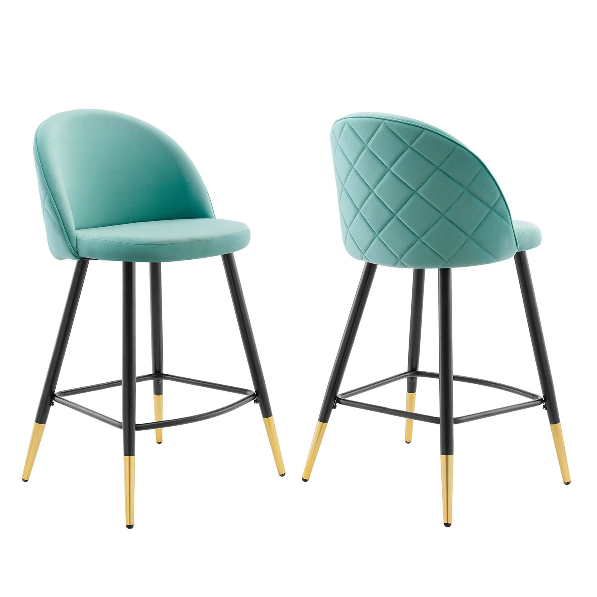 Auravia Velvet Counter Stool Set - Mint Denmark Home