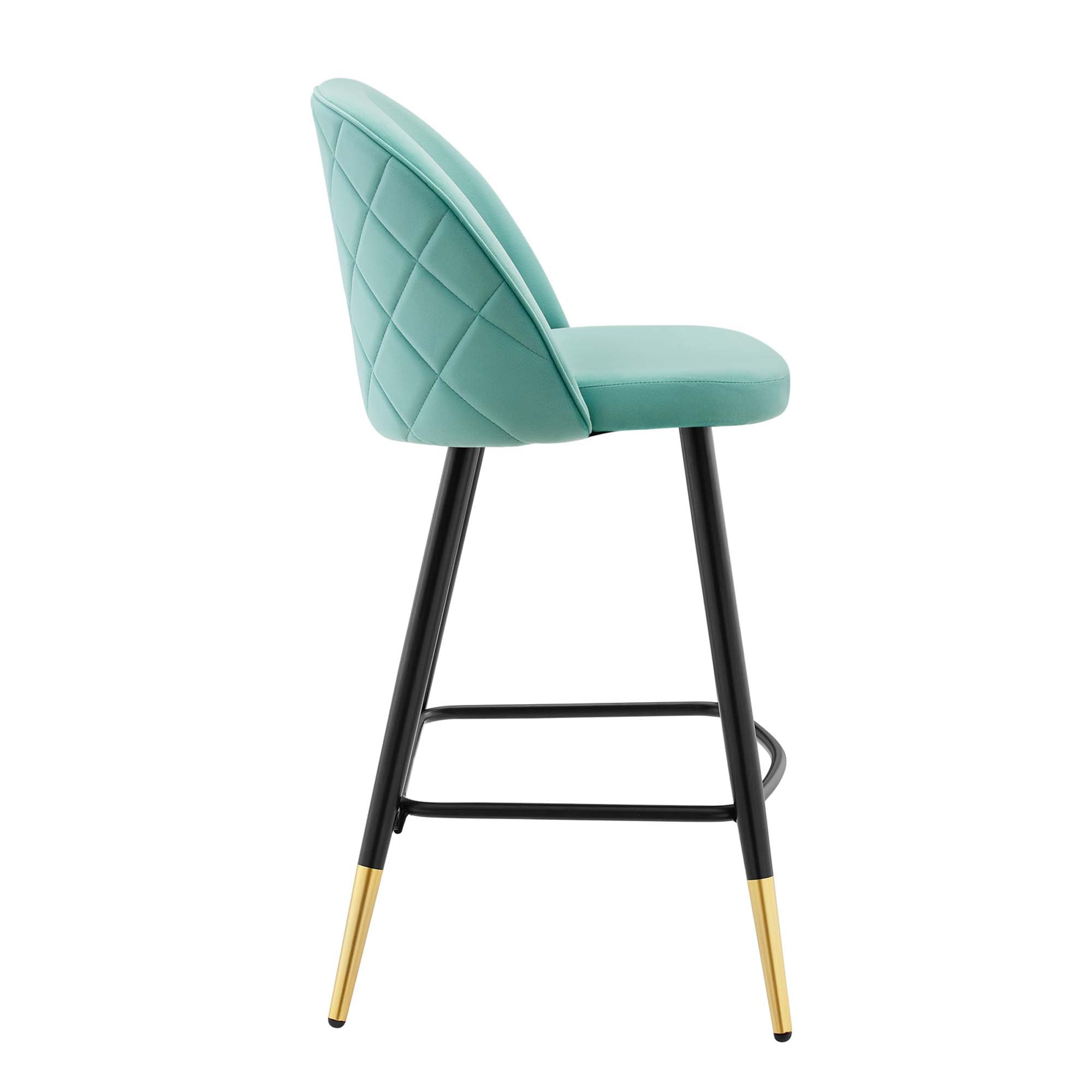 Auravia Velvet Counter Stool Set - Mint Denmark Home