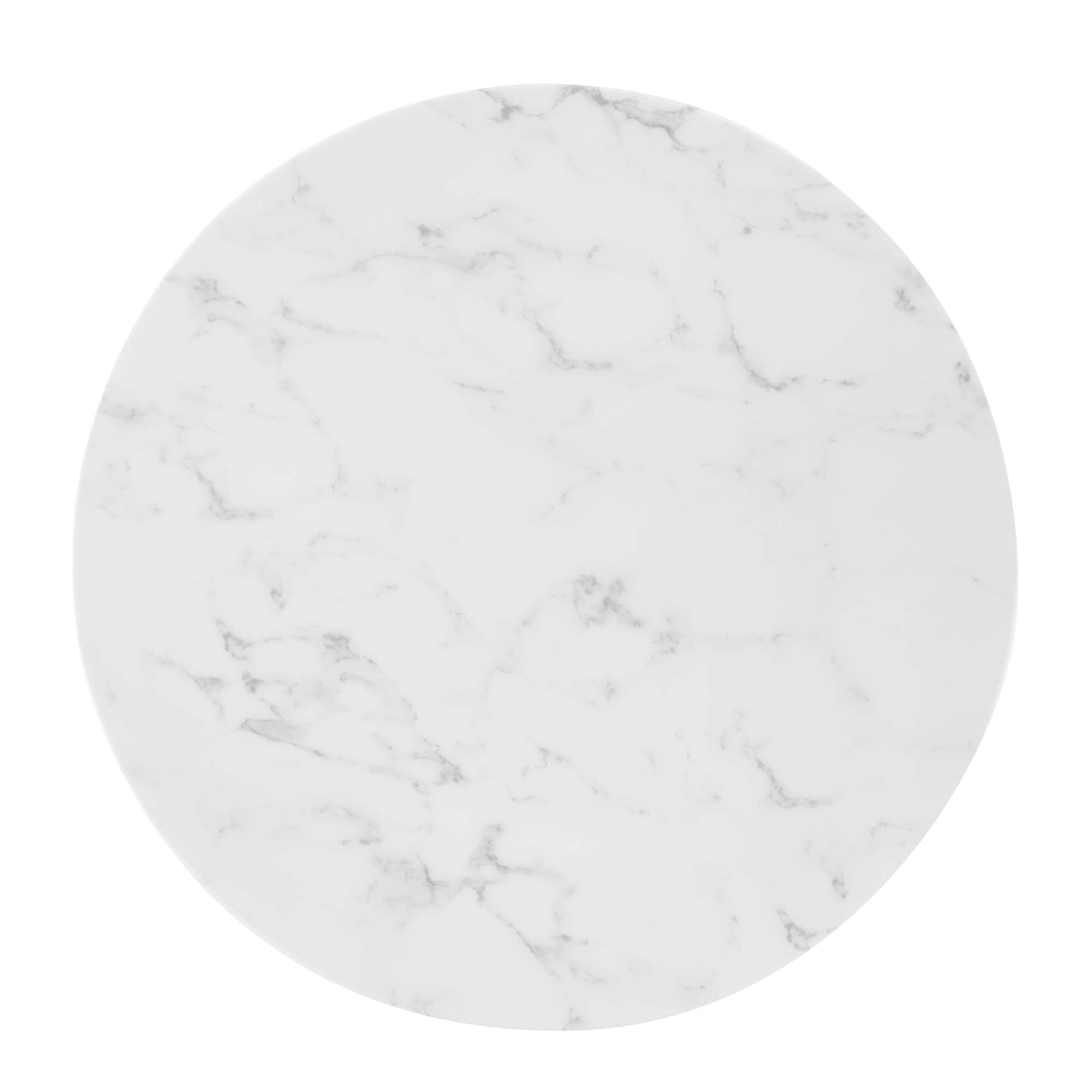 Crest Round Artificial Marble Dining Table – Gold Pedestal Base 28" Denmark Home