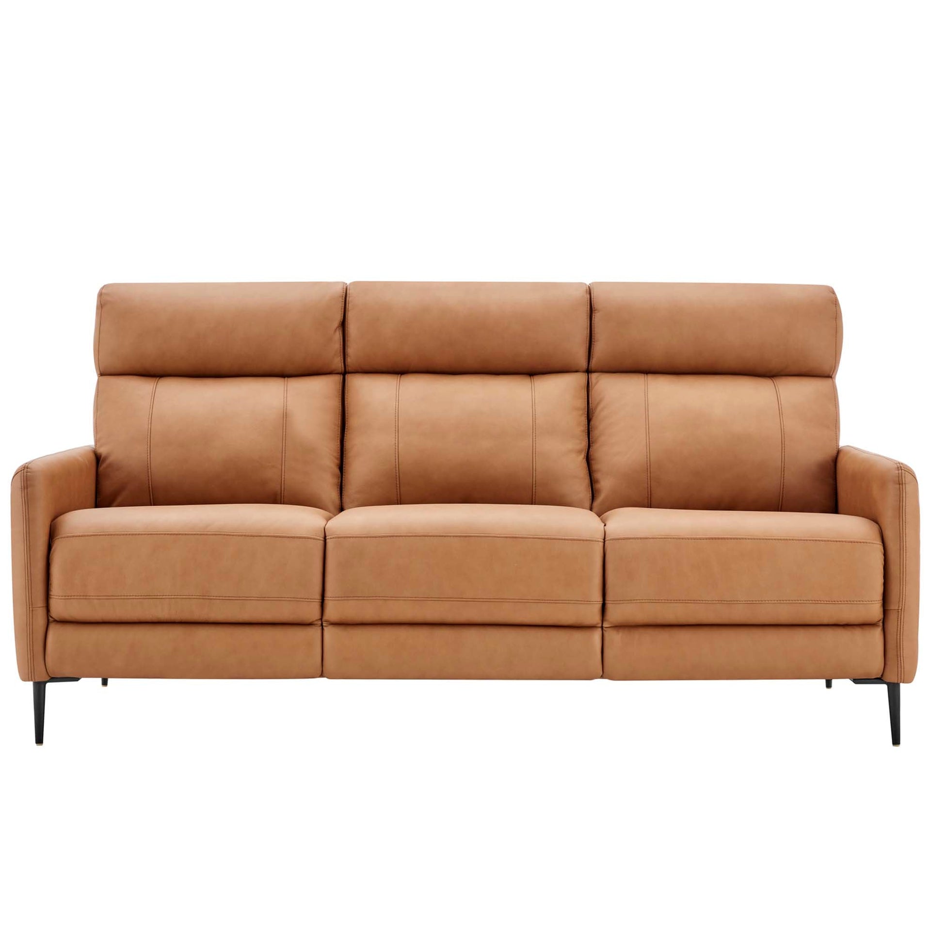 Interval Leather Sofa – Black Steel Base