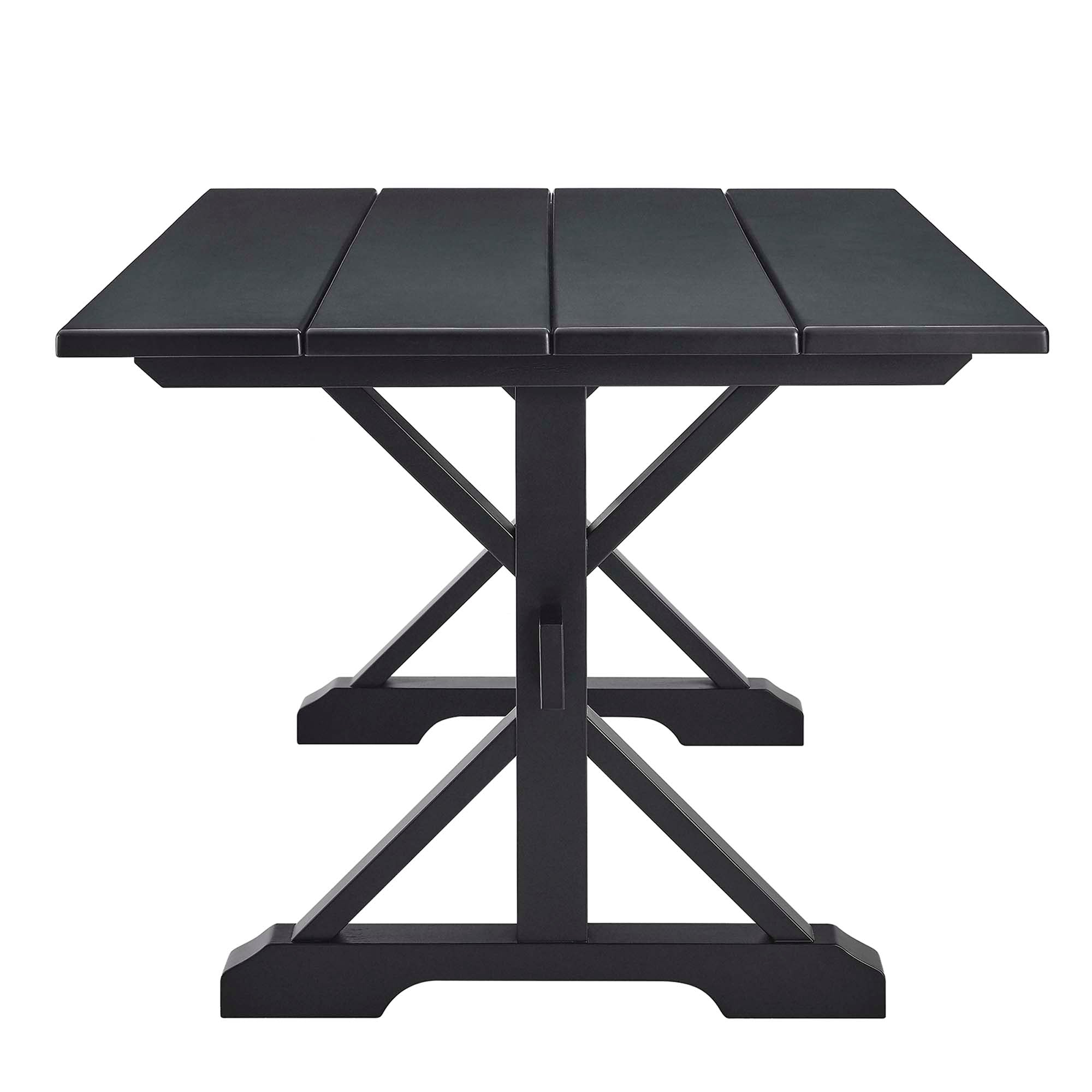 Bark Rectangular Dining Table 71" - Black Denmark Home