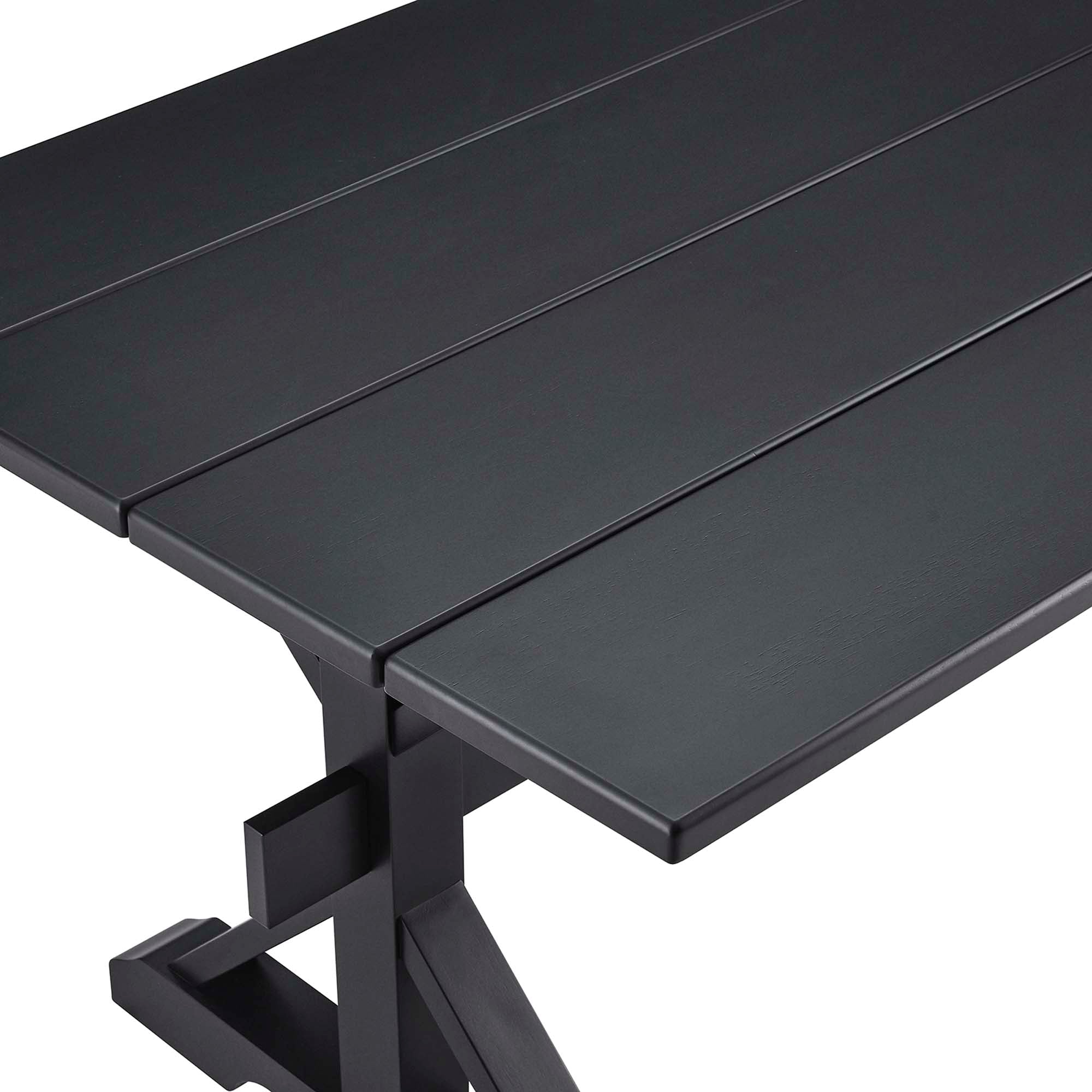 Bark Rectangular Dining Table 71" - Black Denmark Home