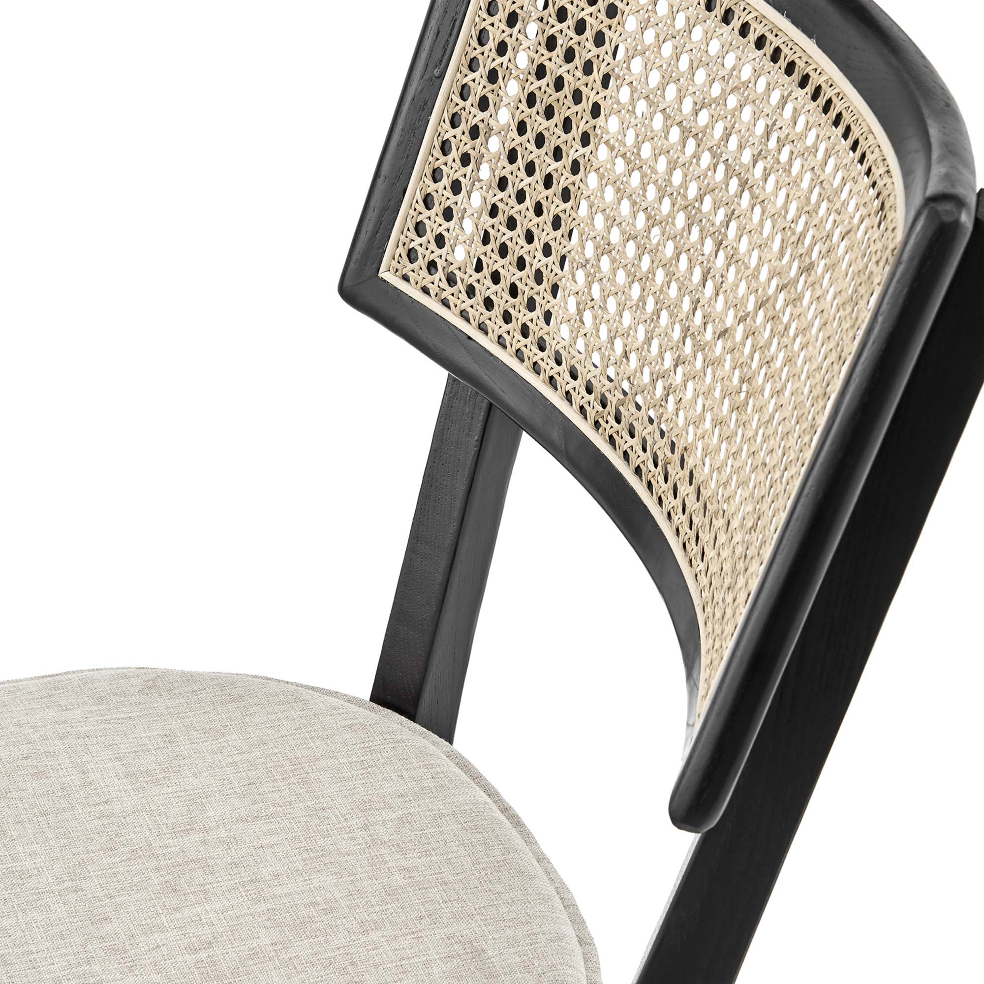 Fernholt Wood Dining Chair - Black Beige Denmark Home