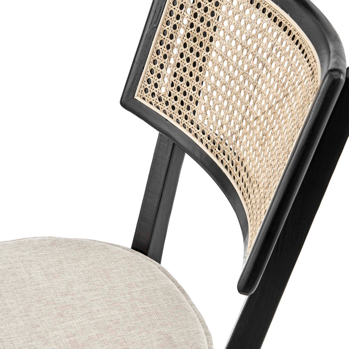 Fernholt Wood Dining Chair - Black Beige Denmark Home