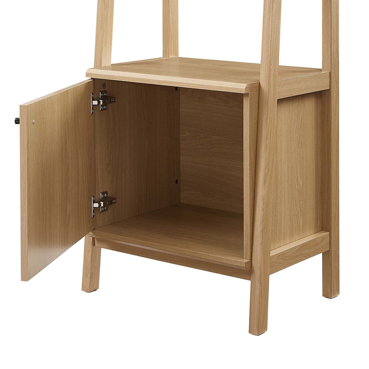 Teak Tiered Bookshelf with Concealed Storage - Oak Denmark Home