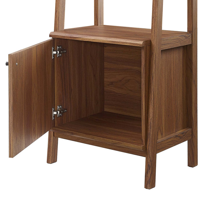 Teak Tiered Bookshelf with Concealed Storage - Walnut Denmark Home