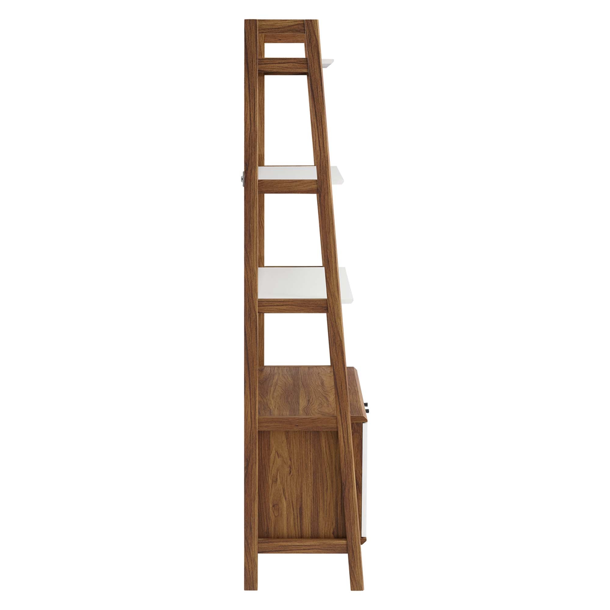 Teak Tiered Bookshelf - Walnut White Denmark Home