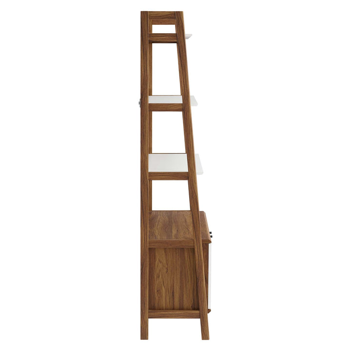Teak Tiered Bookshelf - Walnut White Denmark Home
