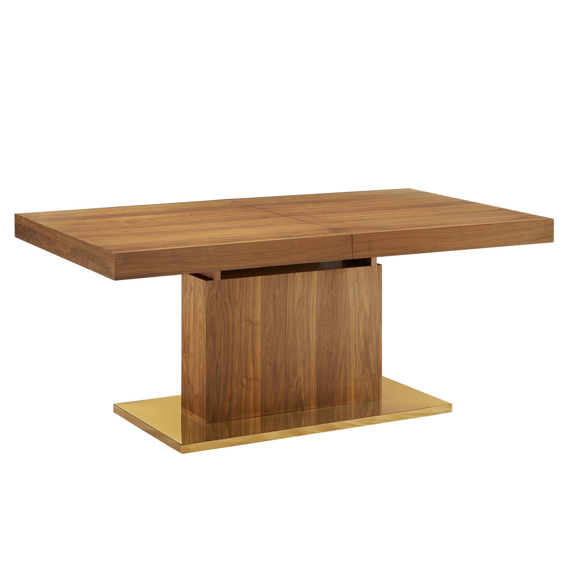 Sleek Expandable Dining Table - Walnut Gold Denmark Home