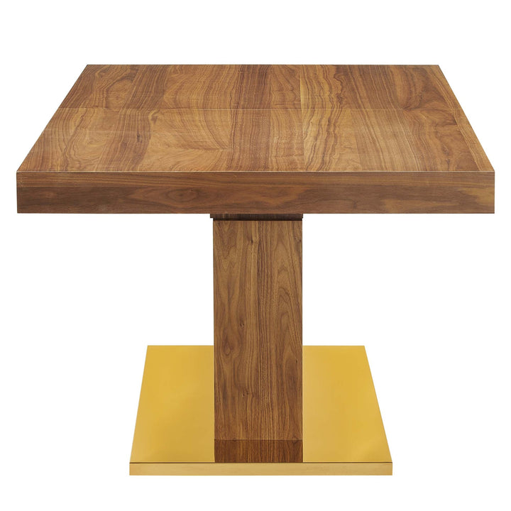 Sleek Expandable Dining Table - Walnut Gold Denmark Home
