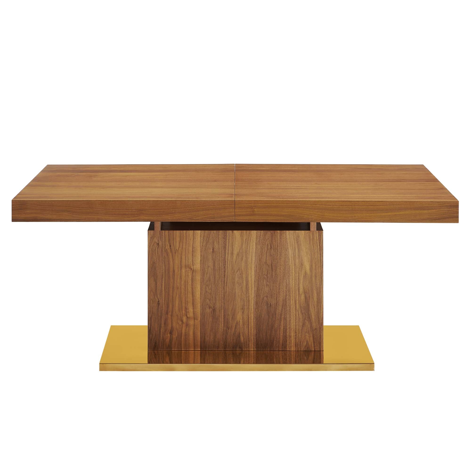 Sleek Expandable Dining Table - Walnut Gold Denmark Home