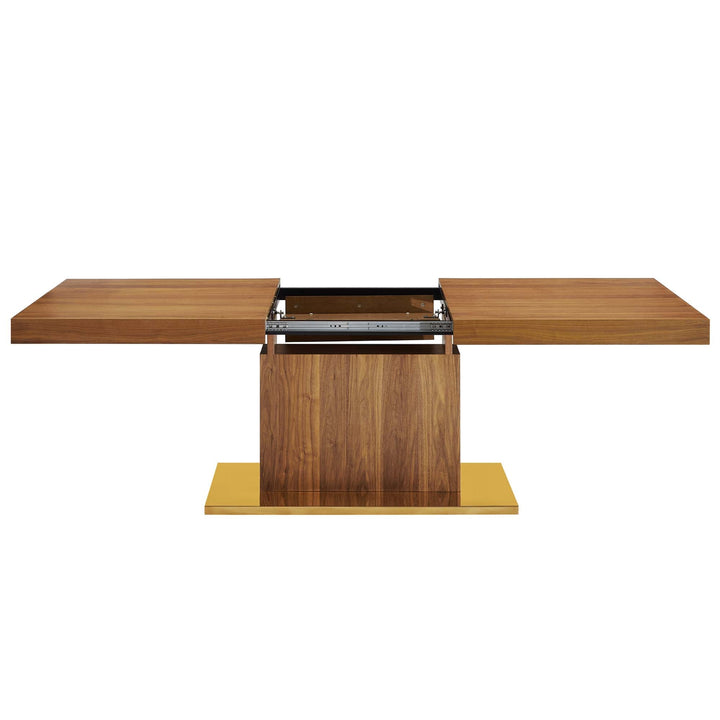 Sleek Expandable Dining Table - Walnut Gold Denmark Home