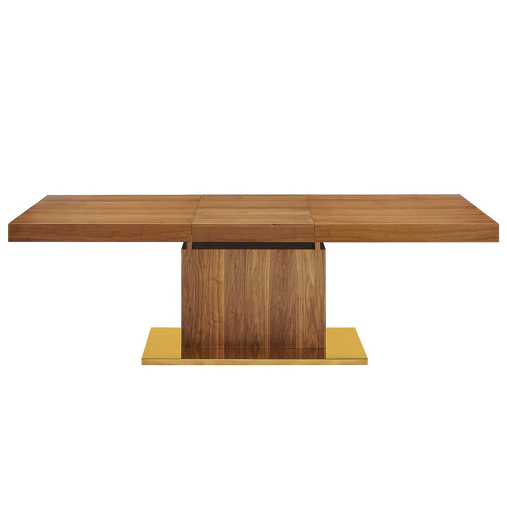 Sleek Expandable Dining Table - Walnut Gold Denmark Home