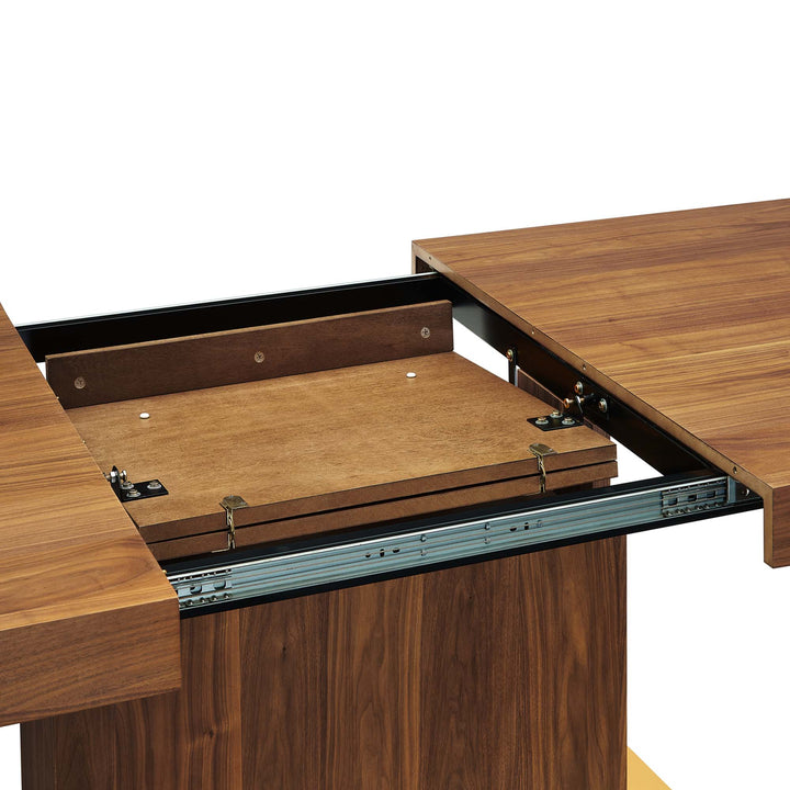 Sleek Expandable Dining Table - Walnut Gold Denmark Home