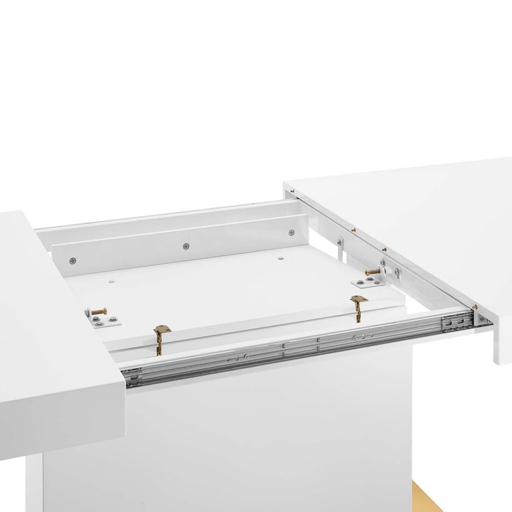 Sleek Expandable Dining Table - Walnut White Denmark Home