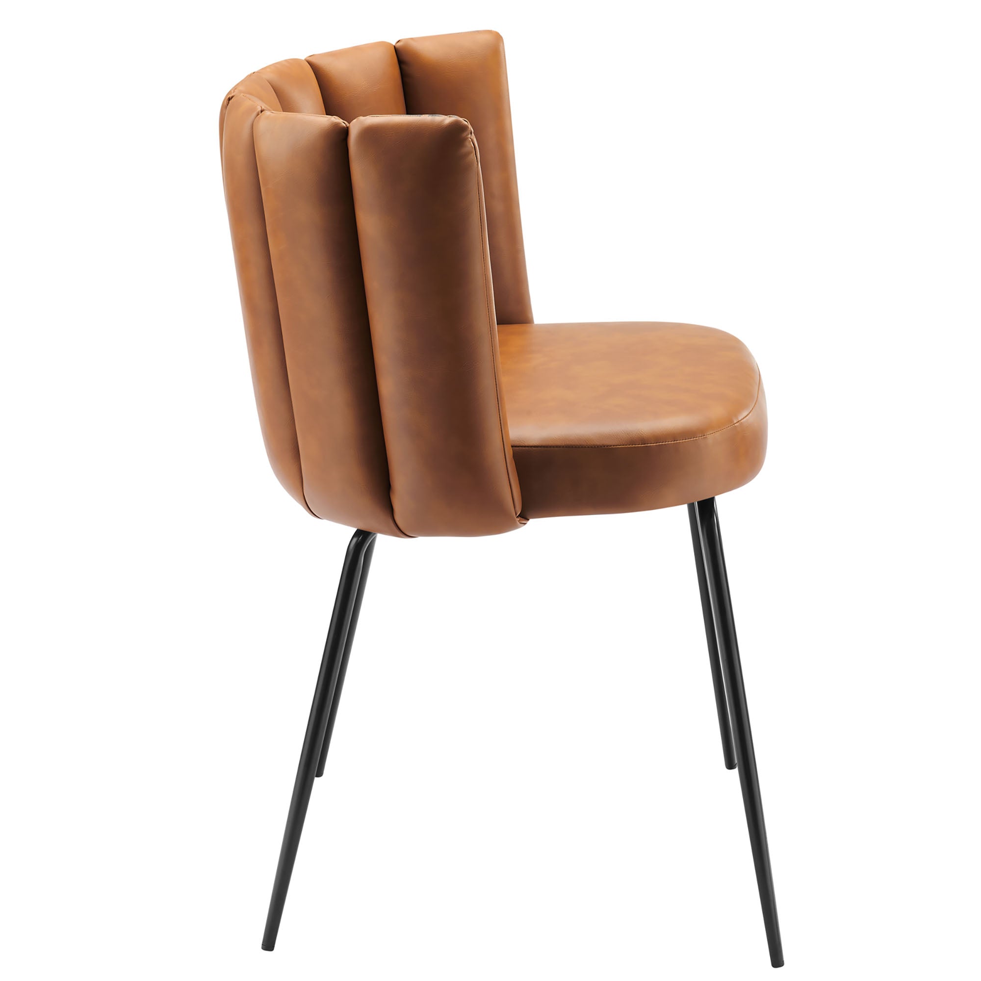 Noirvan Vegan Leather Dining Chair Set - Black Tan Denmark Home