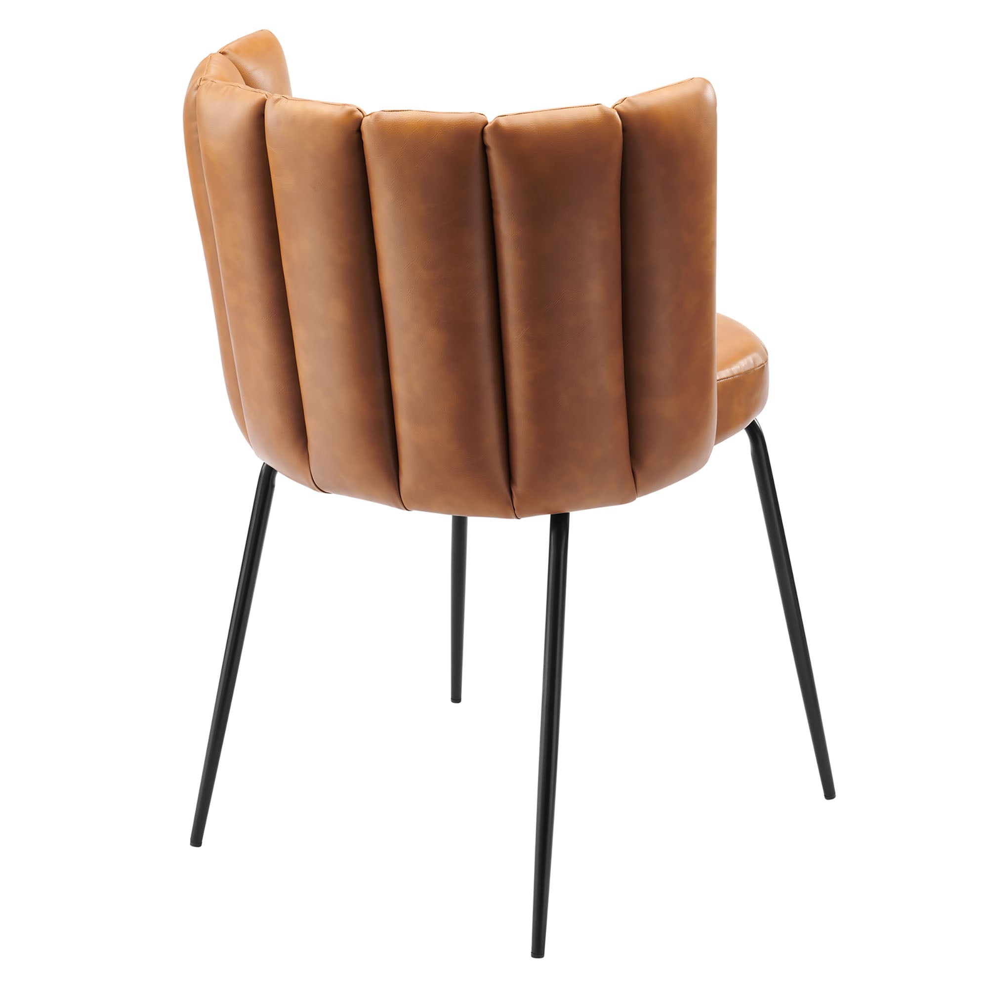 Noirvan Vegan Leather Dining Chair Set - Black Tan Denmark Home