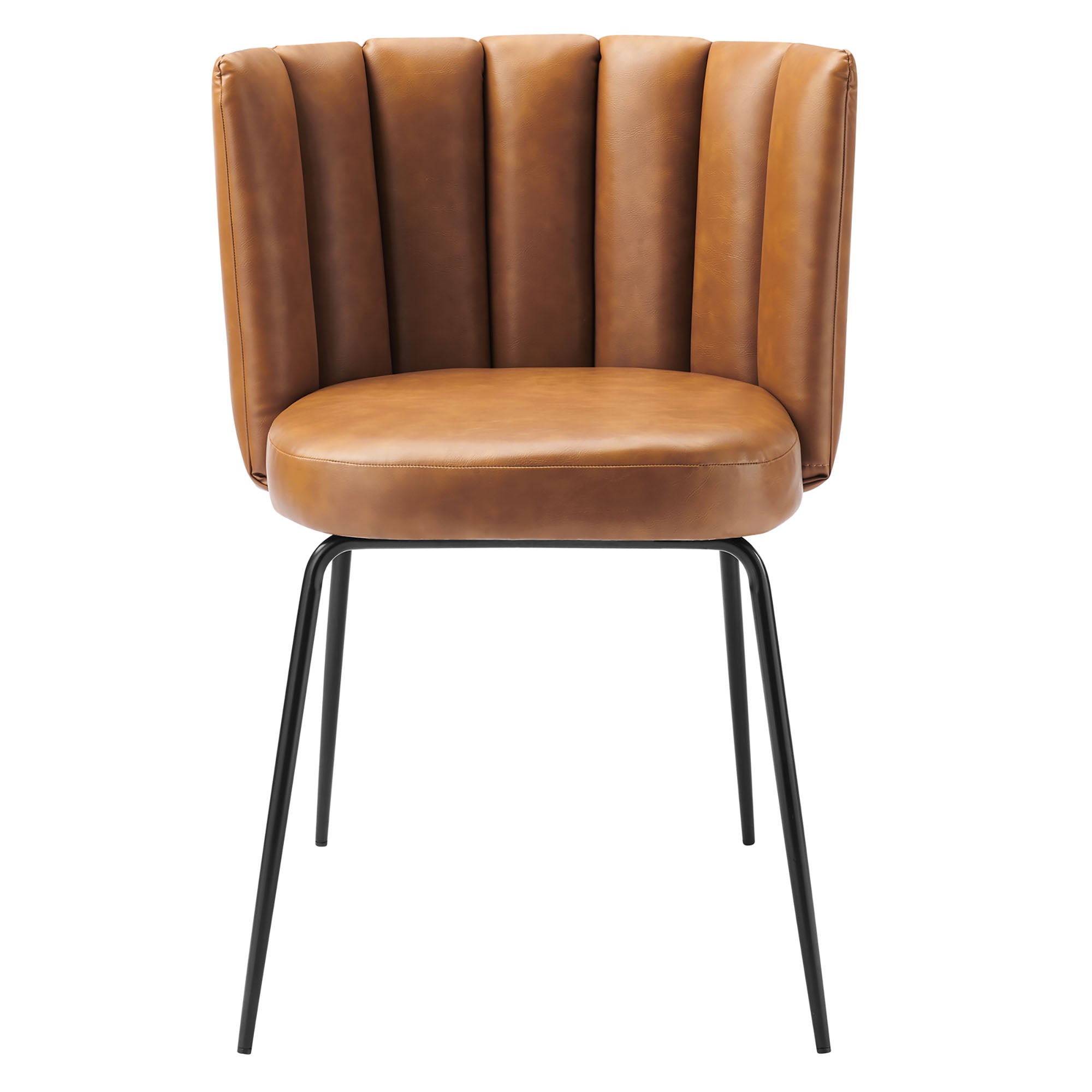 Noirvan Vegan Leather Dining Chair Set - Black Tan Denmark Home