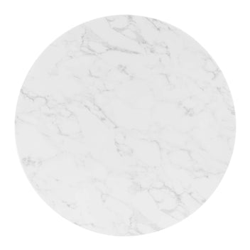 Crest Round Artificial Marble Dining Table – Gold Pedestal Base 40" Denmark Home