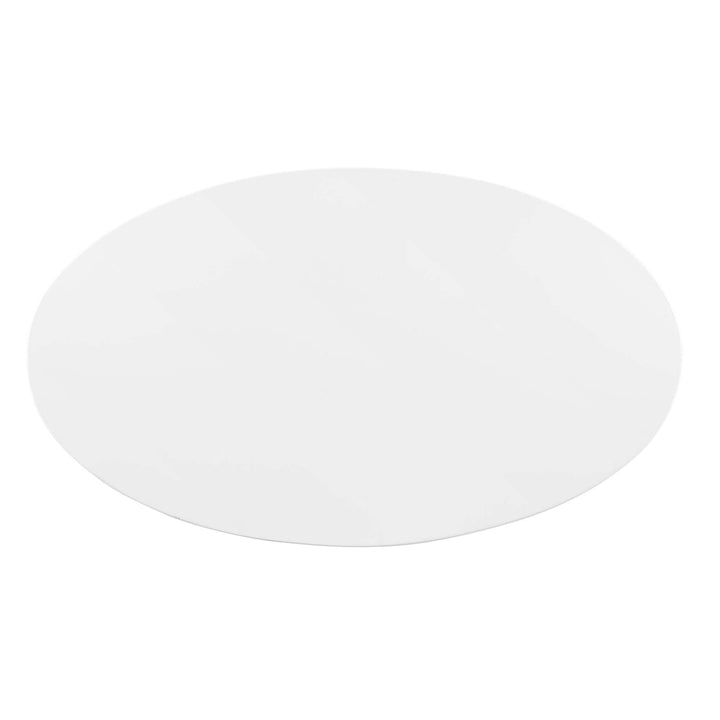 Crest Oval Dining Table – White Top with Gold Pedestal Base 48" Denmark Home