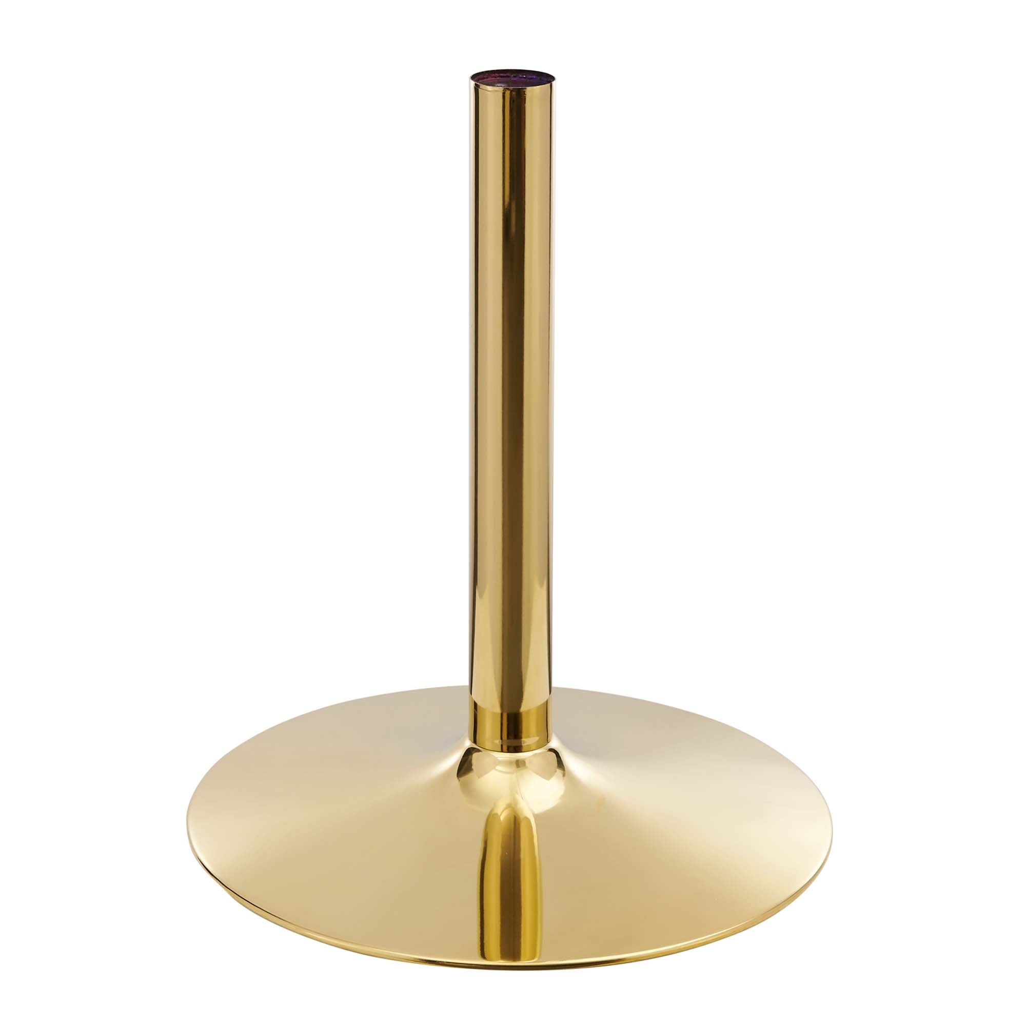 Crest Oval Dining Table – White Top with Gold Pedestal Base 48" Denmark Home