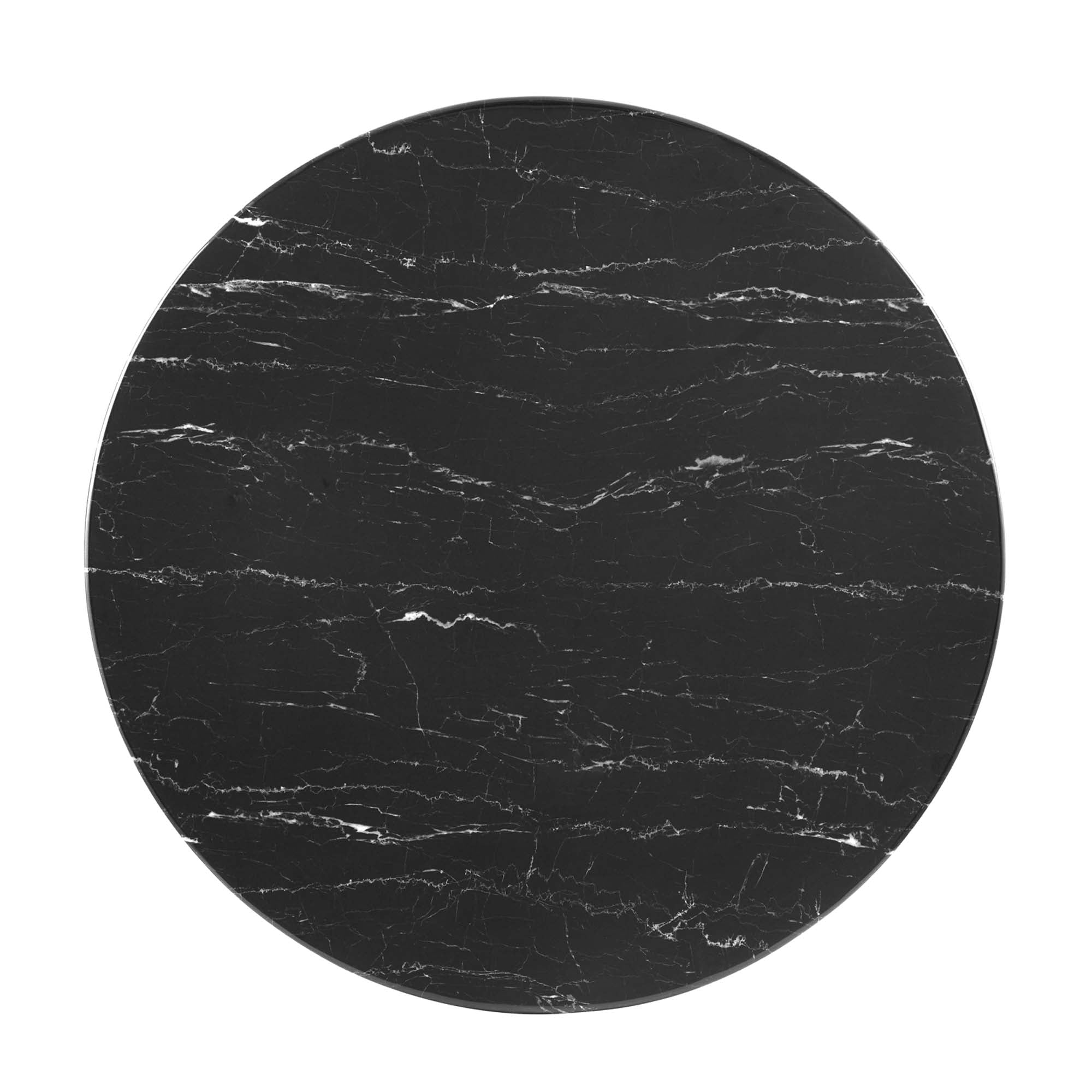 Crest Round Artificial Marble Dining Table – Gold Pedestal Base 40" Denmark Home