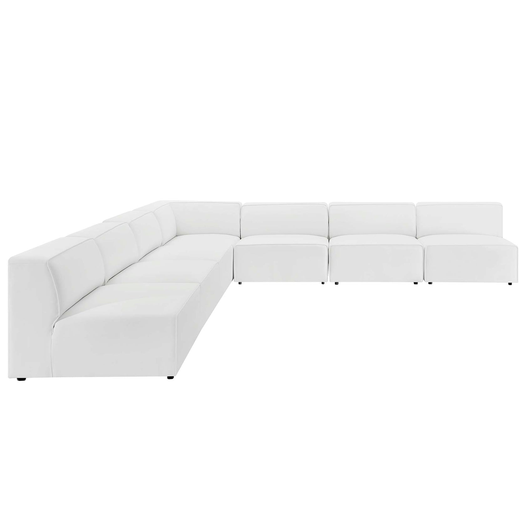 Kovak Vegan Leather 7-Piece Sectional Sofa - White