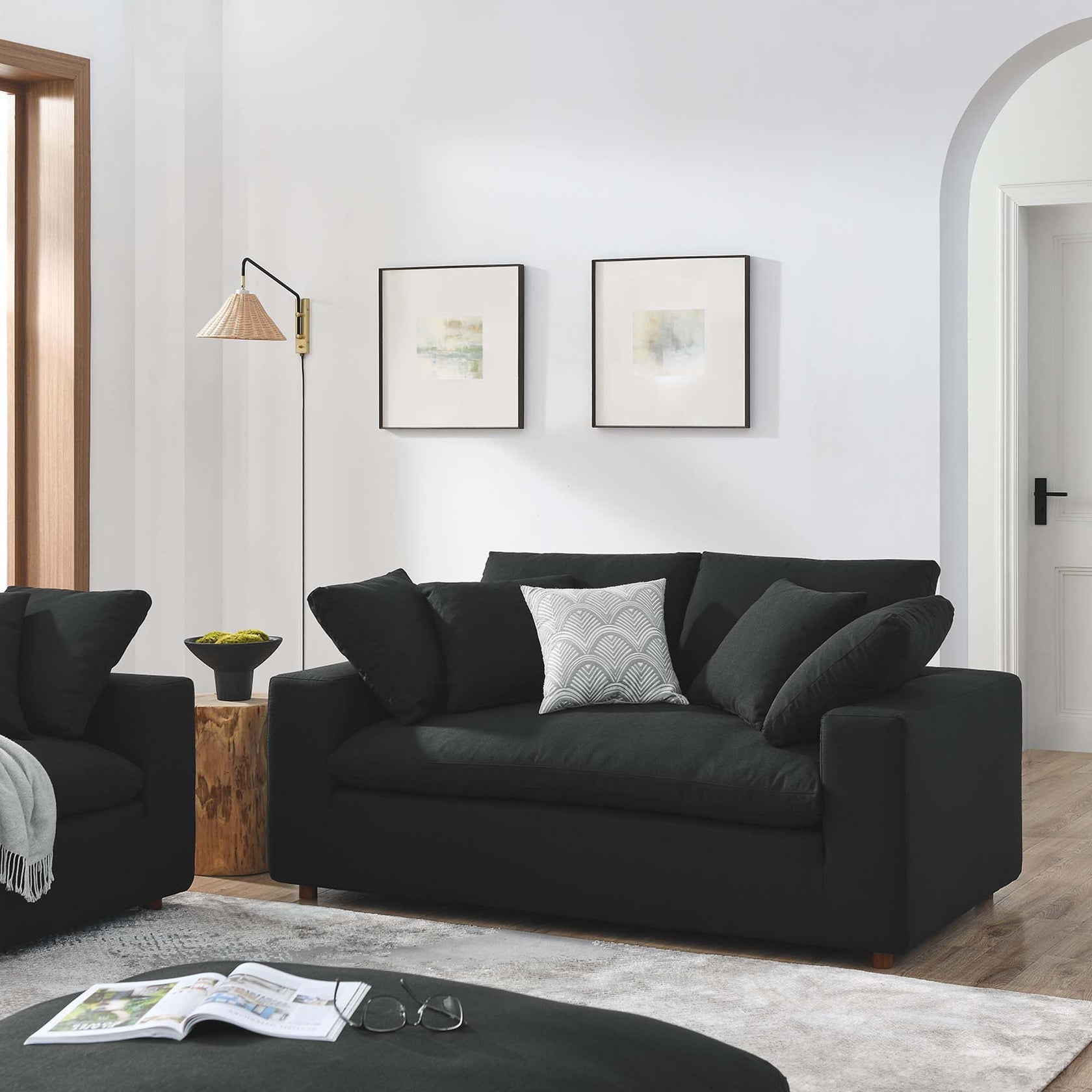Marlowe Fabric Loveseat - Black