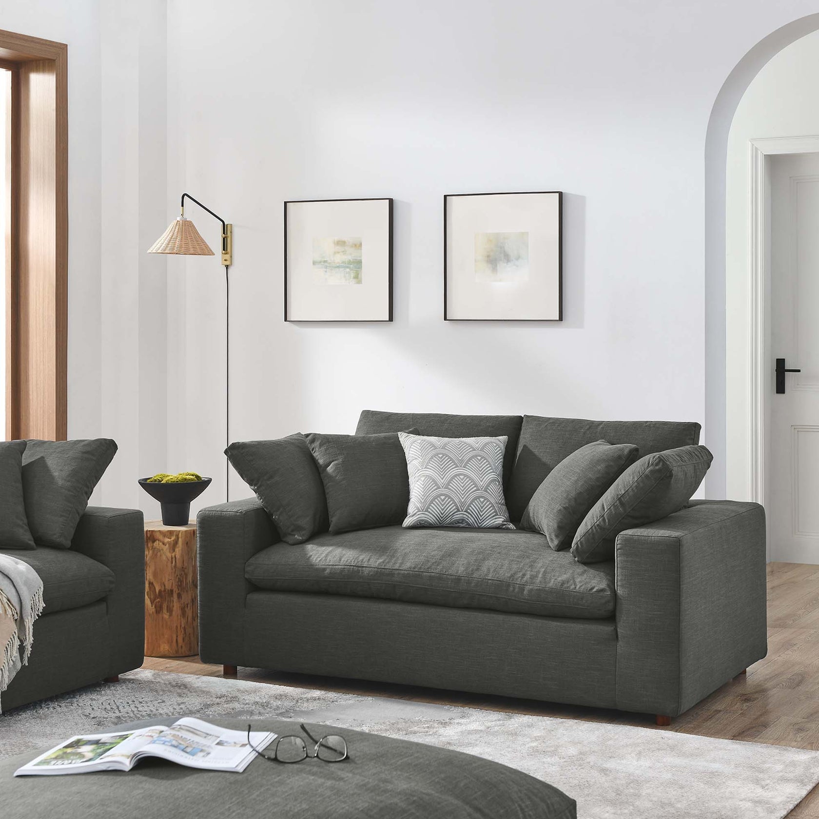 Marlowe Fabric Loveseat - Gray