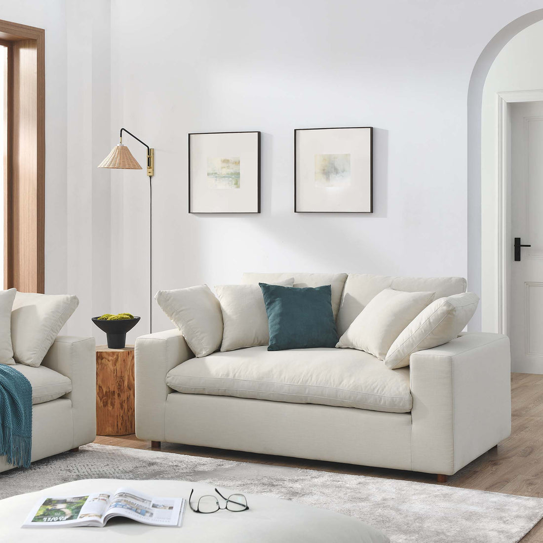 Marlowe Fabric Loveseat - Light Beige