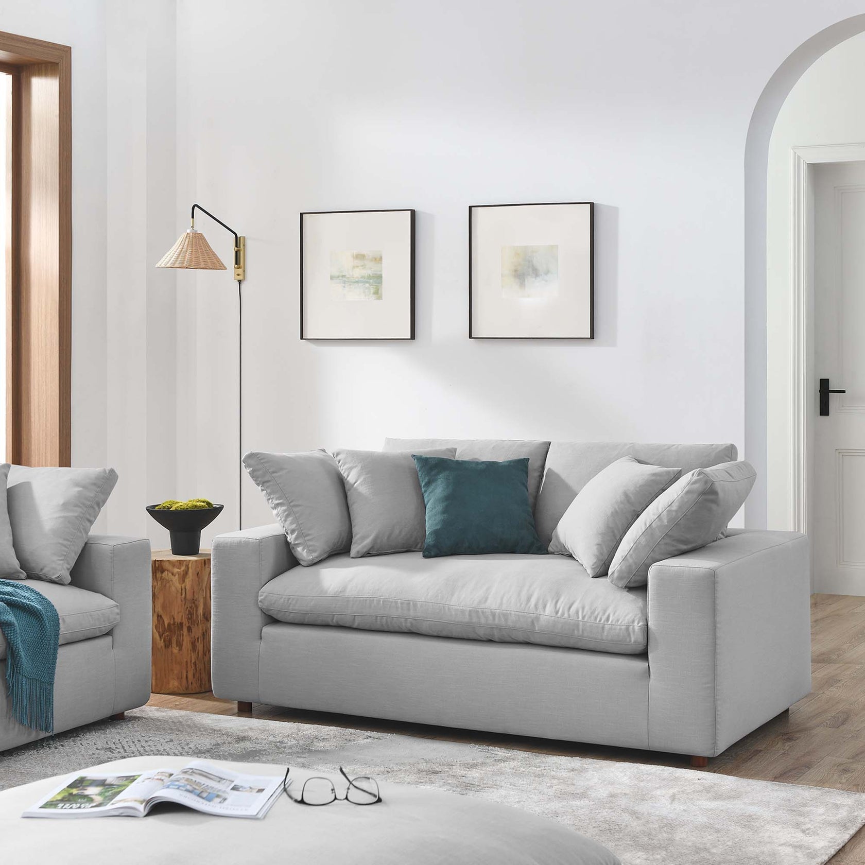 Marlowe Fabric Loveseat - Light Gray