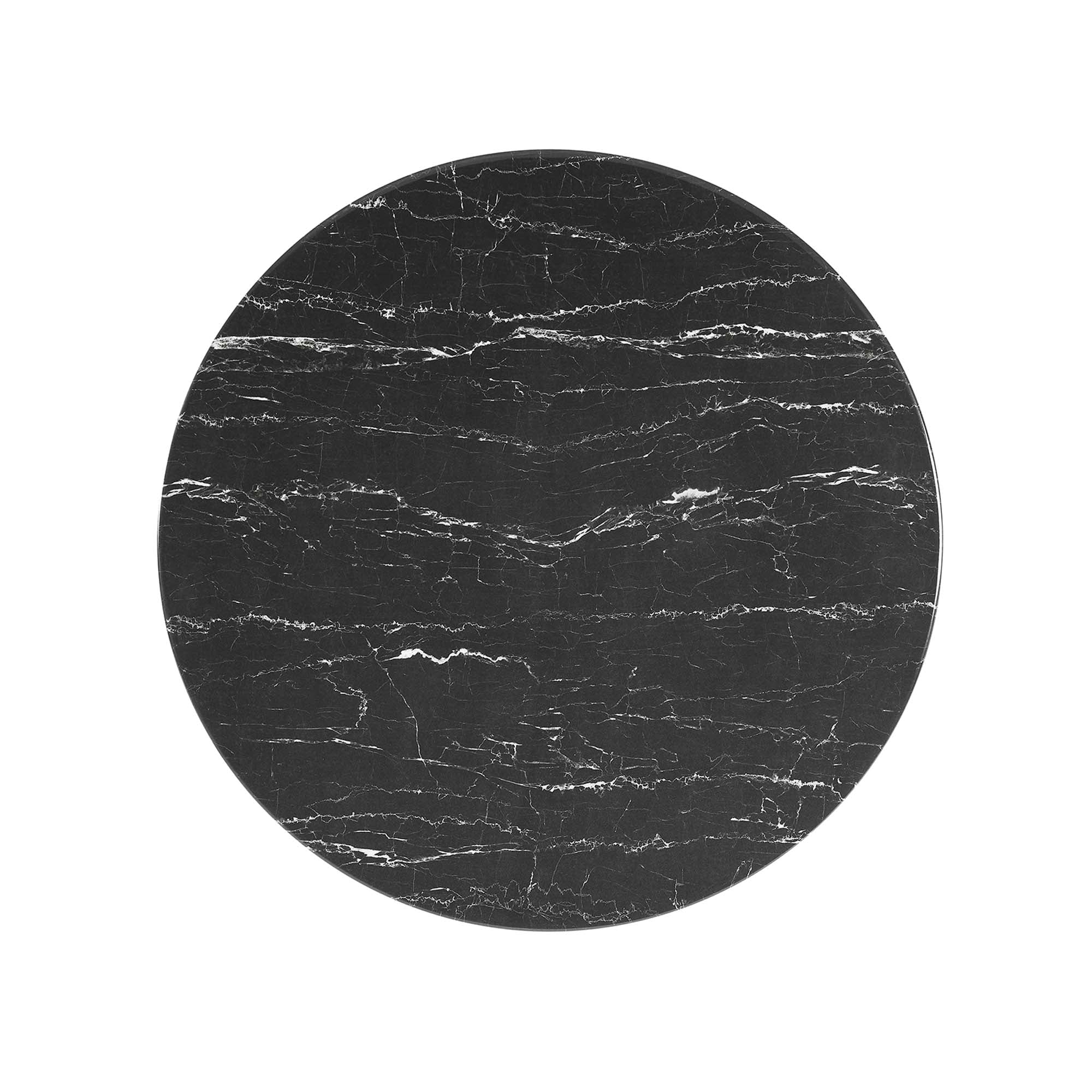 Novara Round Faux Marble Dining Table 36" - Black Black Denmark Home