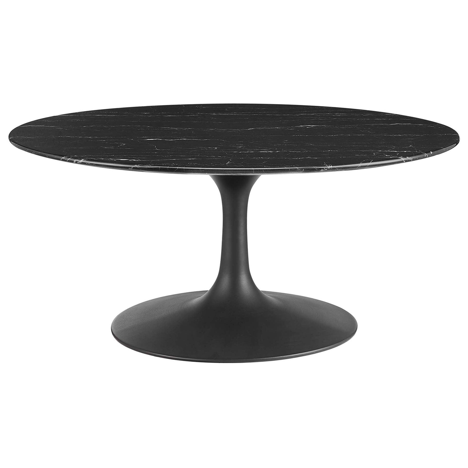 Nuvora Round Coffee Table – Black Size 36"