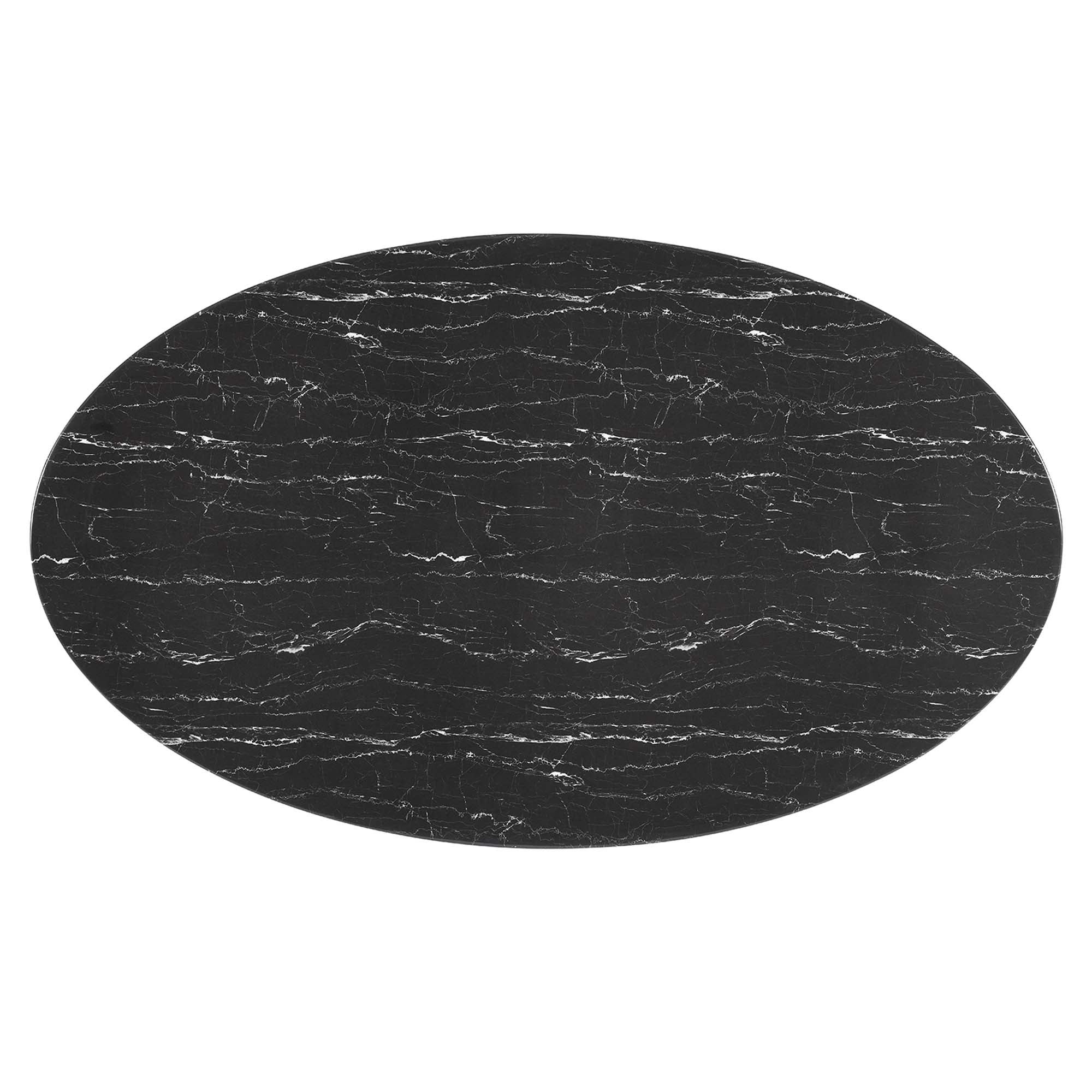 Lippa 78" Oval Faux Marble Dining Table - Black Denmark Home