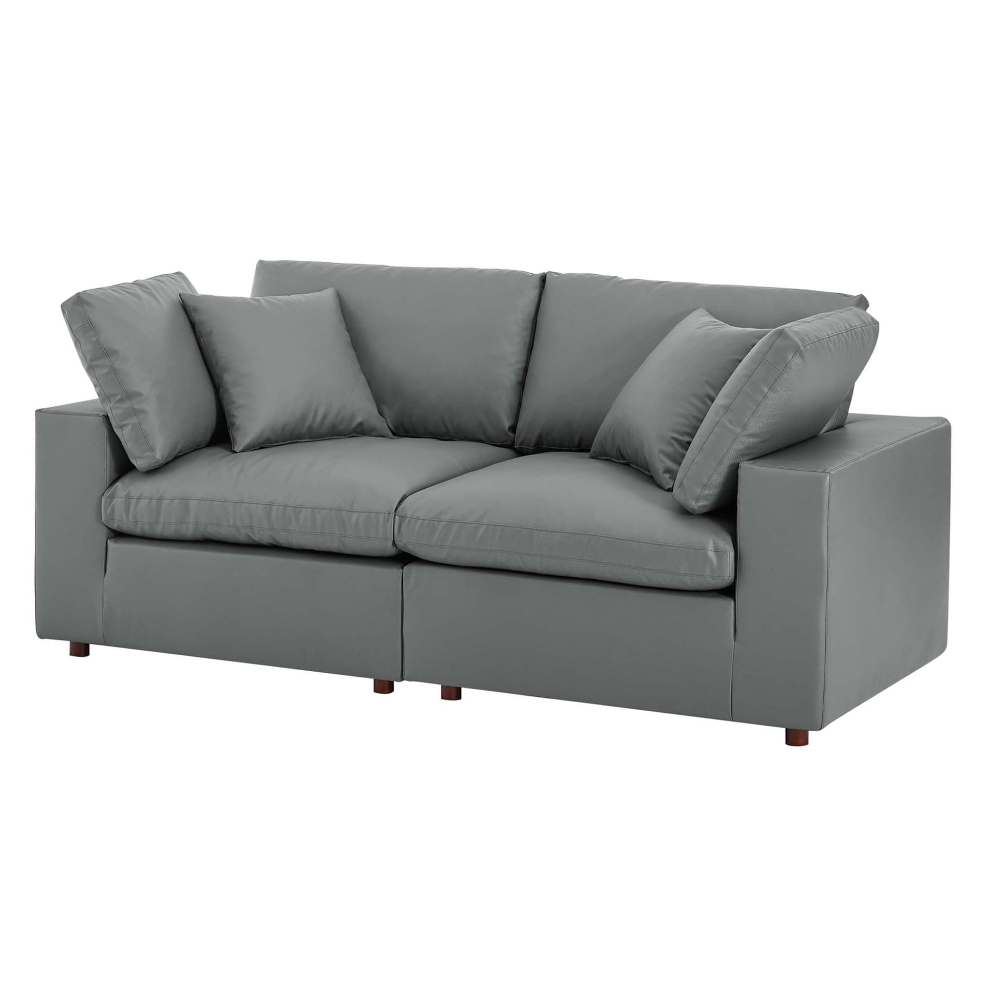 Marlowe Vegan Leather Loveseat - Gray