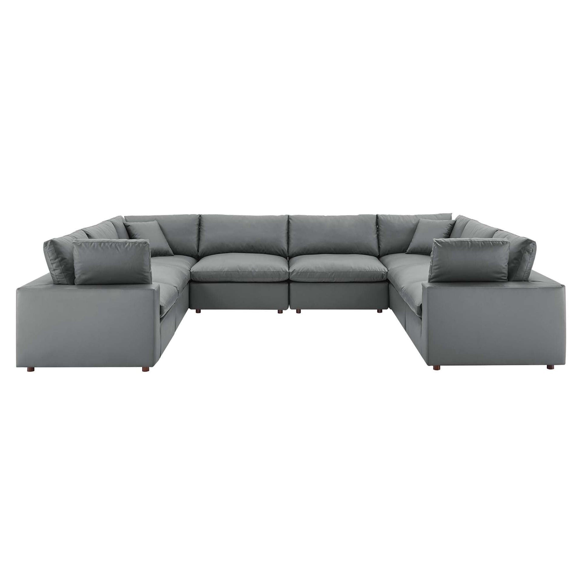 Marlowe Vegan Leather Sectional Sofa - Gray