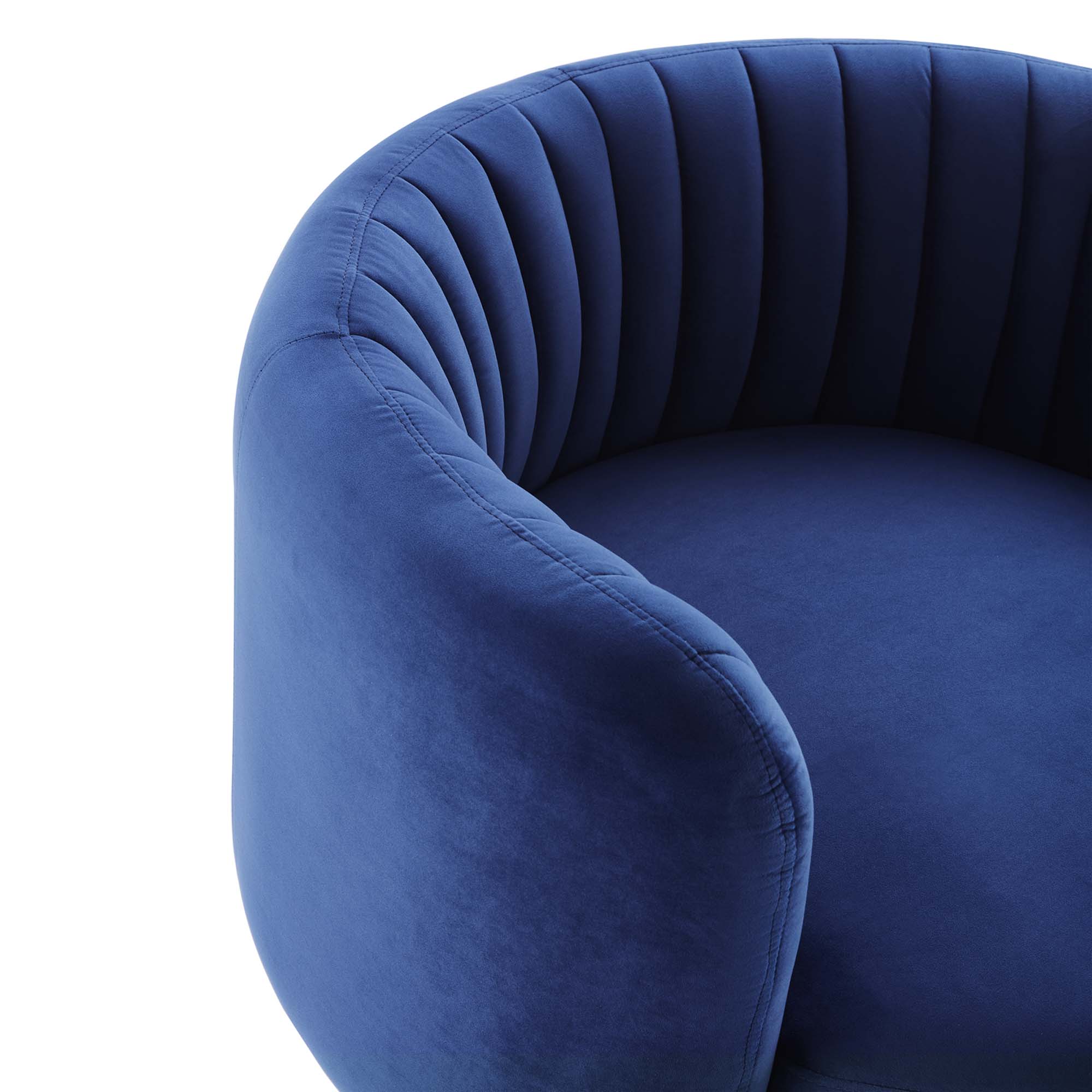 Ray Channel Tufted Velvet Swivel Chair – Black Navy Denmark Home