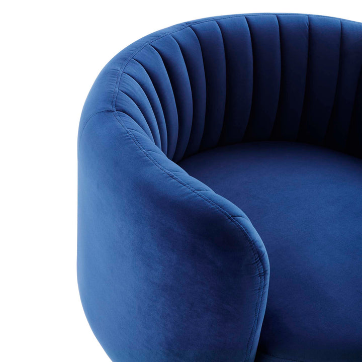 Ray Channel Tufted Velvet Swivel Chair – Black Navy Denmark Home