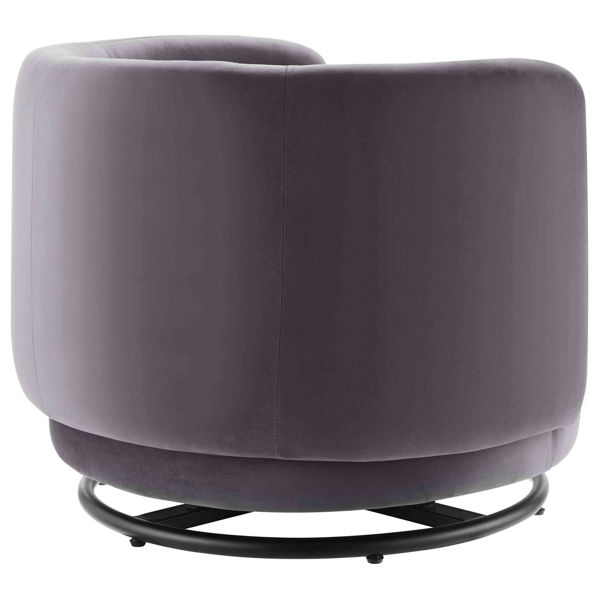 Stack Velvet Swivel Accent Chair – Black Gray Denmark Home