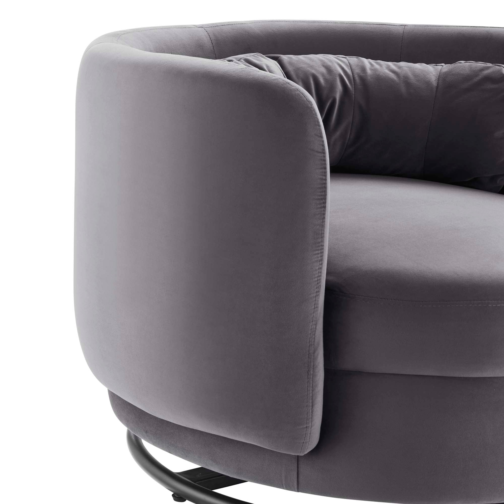 Stack Velvet Swivel Accent Chair – Black Gray Denmark Home