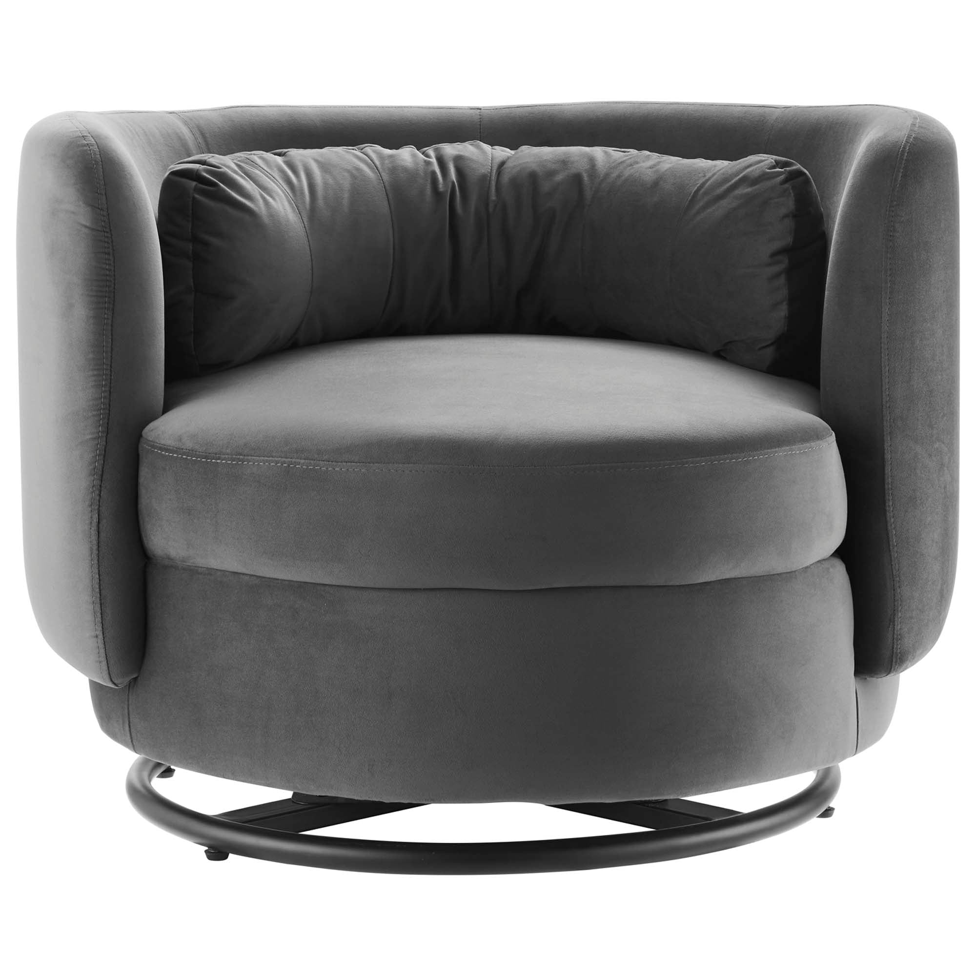 Stack Velvet Swivel Accent Chair – Black Gray Denmark Home
