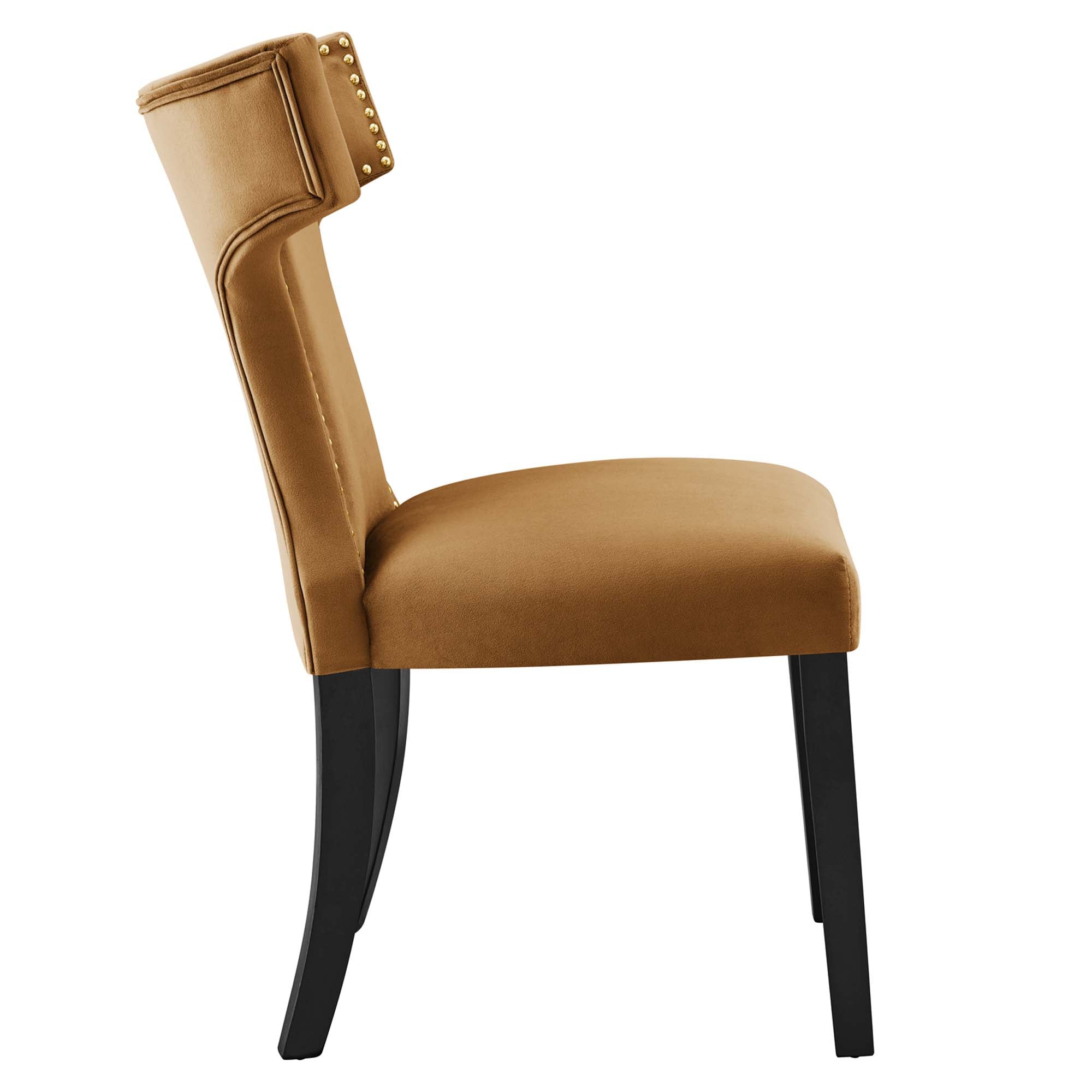 Zahn Velvet Dining Chair Set - Cognac Denmark Home