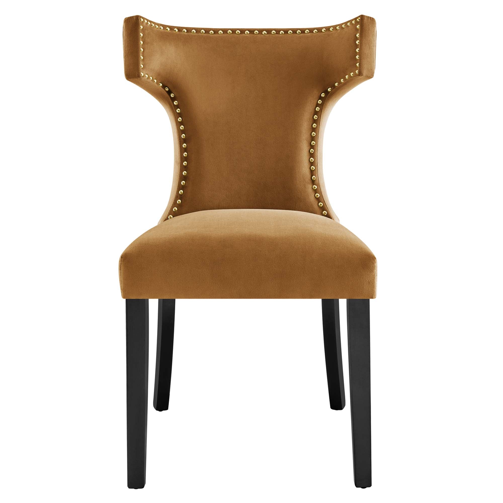 Zahn Velvet Dining Chair Set - Cognac Denmark Home