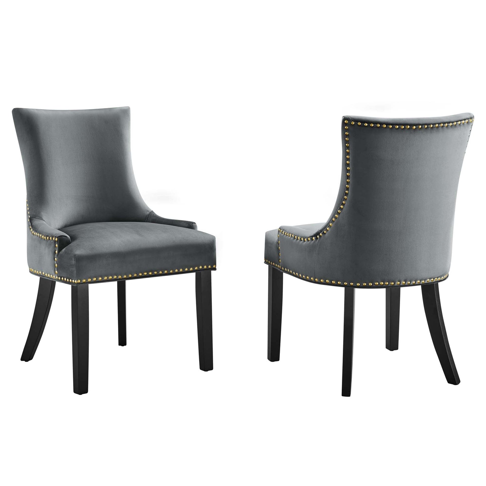 Drape Velvet Dining Chair Set -Gray Denmark Home
