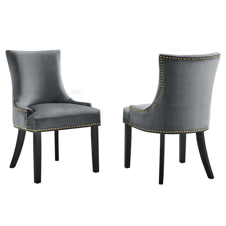 Drape Velvet Dining Chair Set -Gray Denmark Home