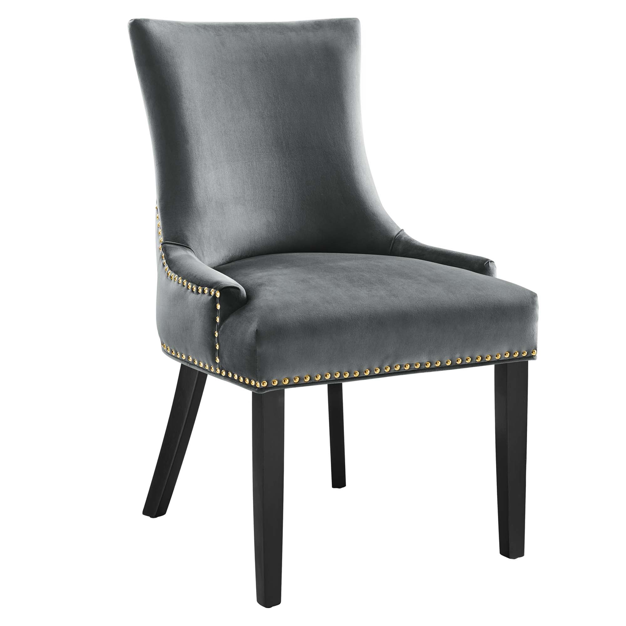 Drape Velvet Dining Chair Set -Gray Denmark Home