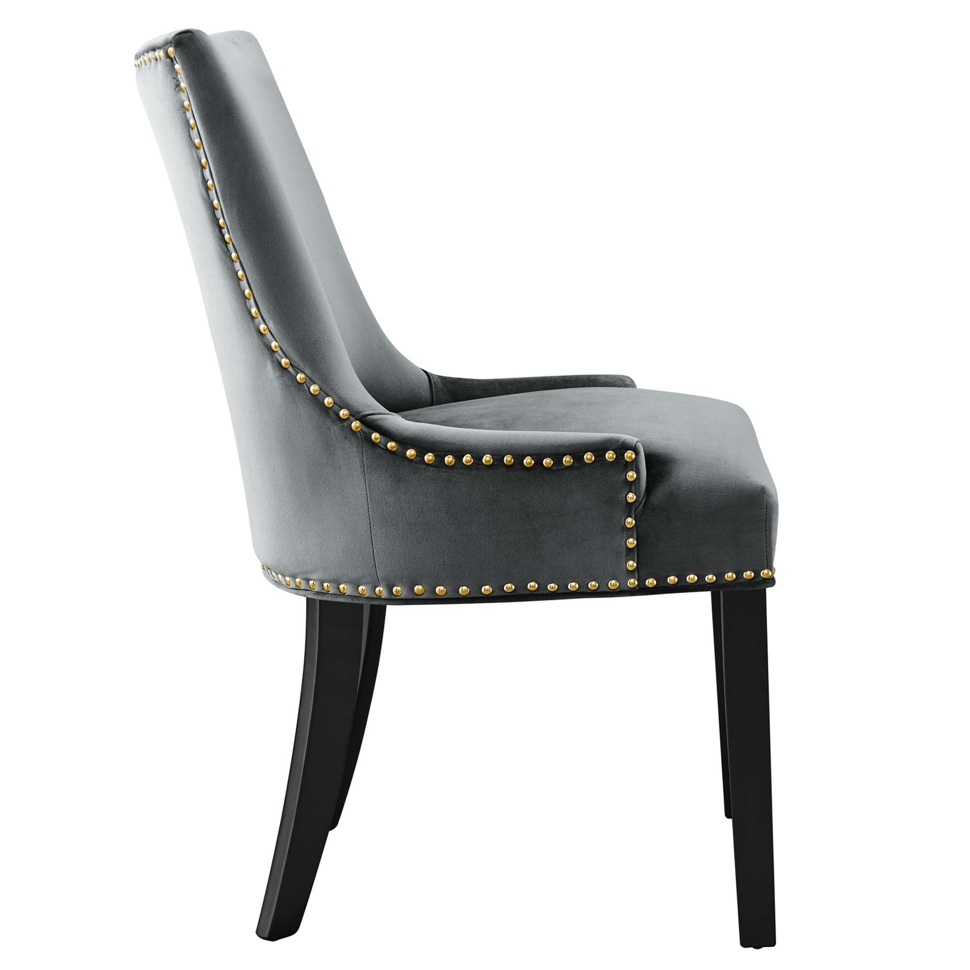 Drape Velvet Dining Chair Set -Gray Denmark Home