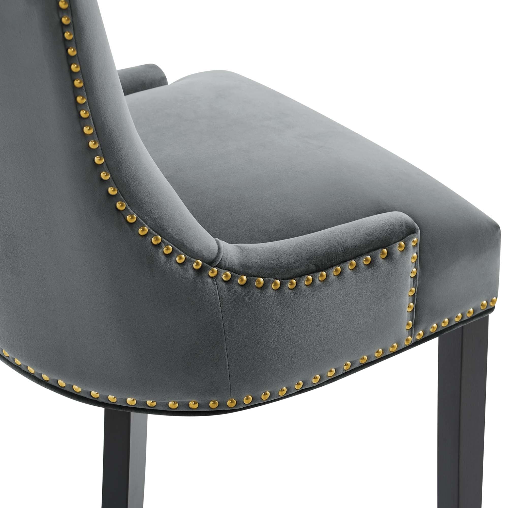 Drape Velvet Dining Chair Set -Gray Denmark Home